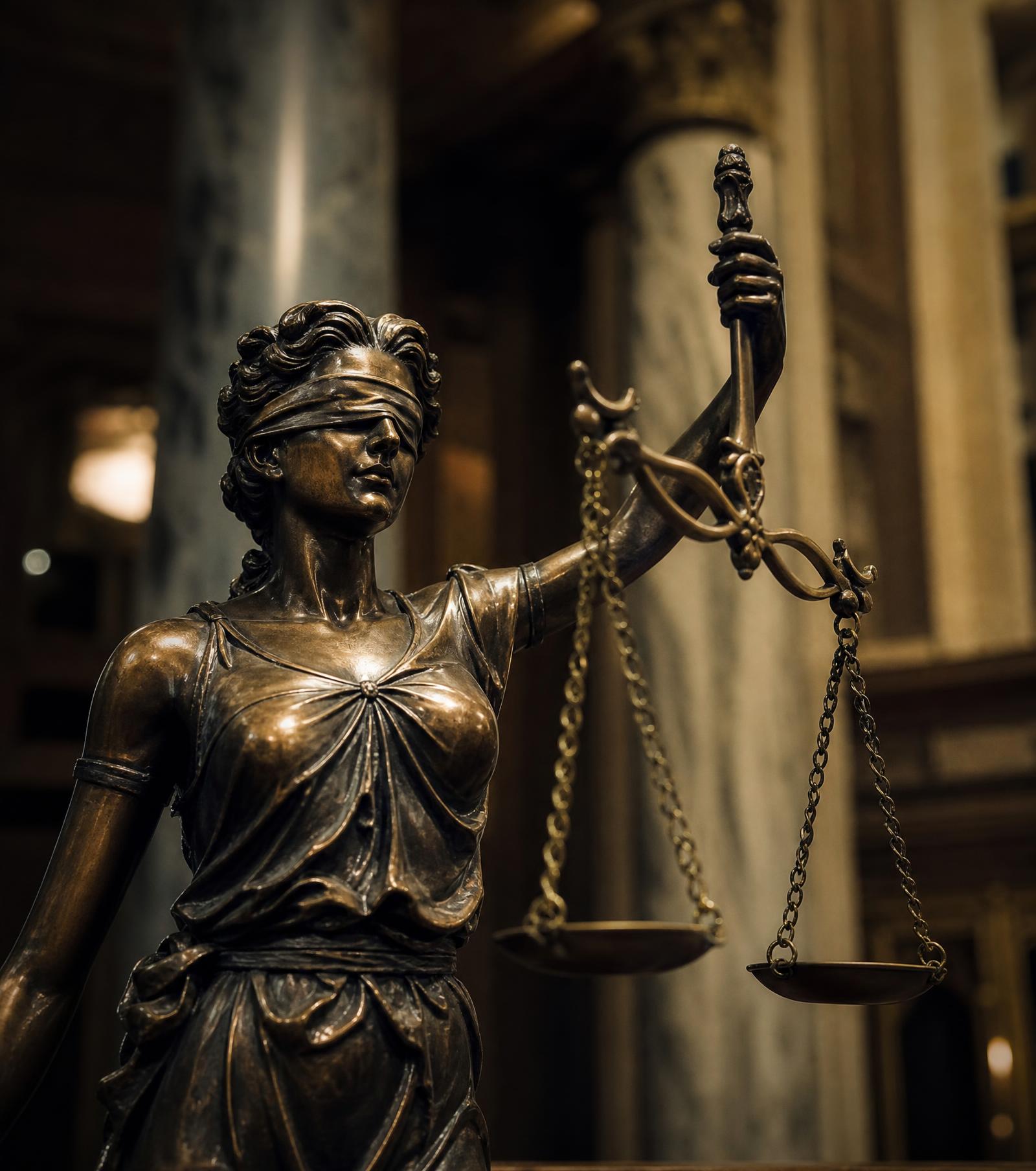 Lady Justice statue — Sioux Falls criminal defense attorney DeCastro Law Office